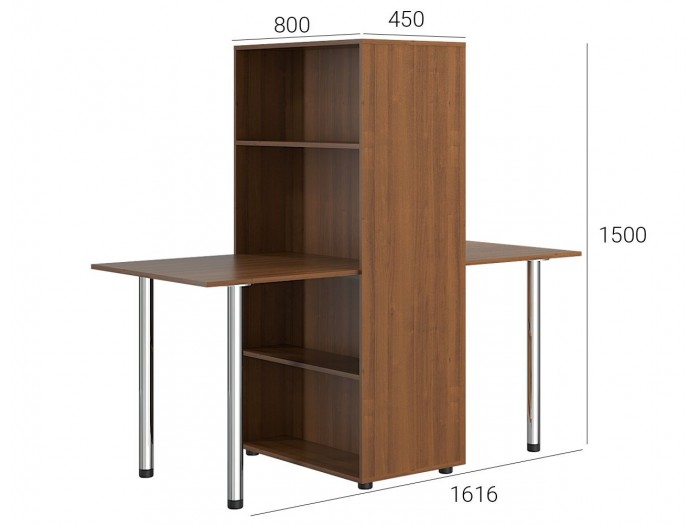 Двойно бюро с етажерка KC-01 (орех еко)